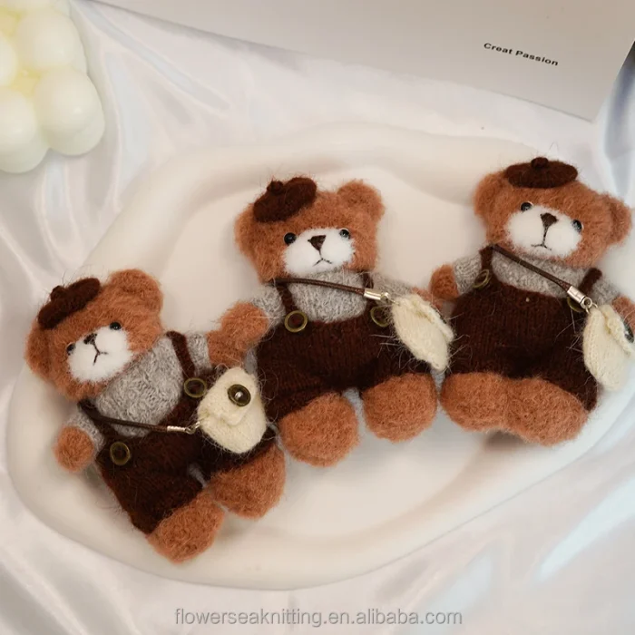 High-End Handwoven Needle-knit Bear Stuffed Animal Toy Fluffy Cotton Texture and Fun Modeling Collection-Level Healing Gift - Image 3