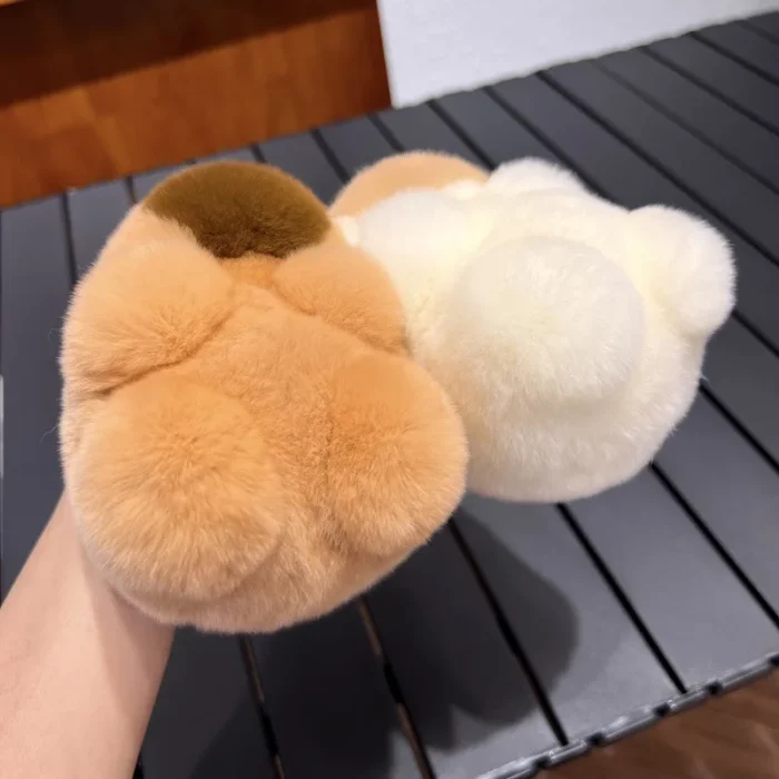 Fashion Women Natural Rabbit Fur Capybara Key Chain Charm Fashion Plush Car Keychain Bag Pendant Party Gift - Image 3