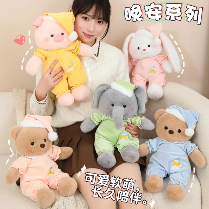 Yanxiannv Cpc Promotional Custom Stuffed Plush Pig Animal Toys Sleeping Cap Elephant Bear Bunny Toy - Image 2