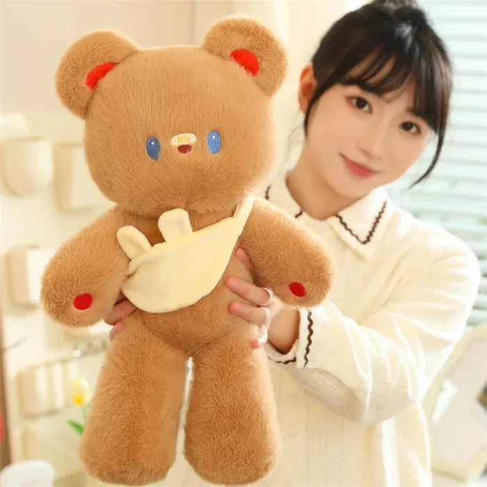 Cute Bear Rag Doll Plush Toy Comfortable Sleeping Pillow Girls' Birthday Gift for Stress Relief Washed Technics - Image 2