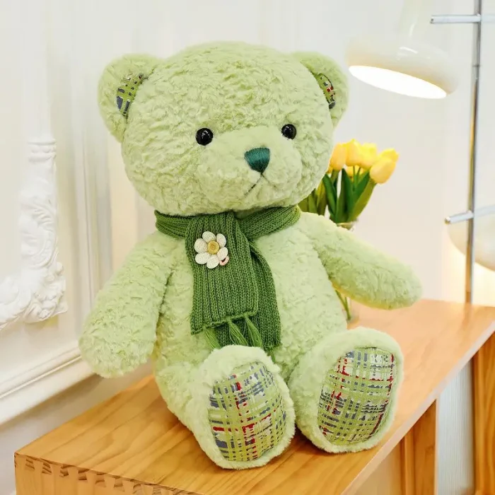Cute Teddy Bear Wholesale Plush Doll Pillow Soft Stuffed Animal Bear With Scarf Rose Fluffy Toy for Gifts - Image 6