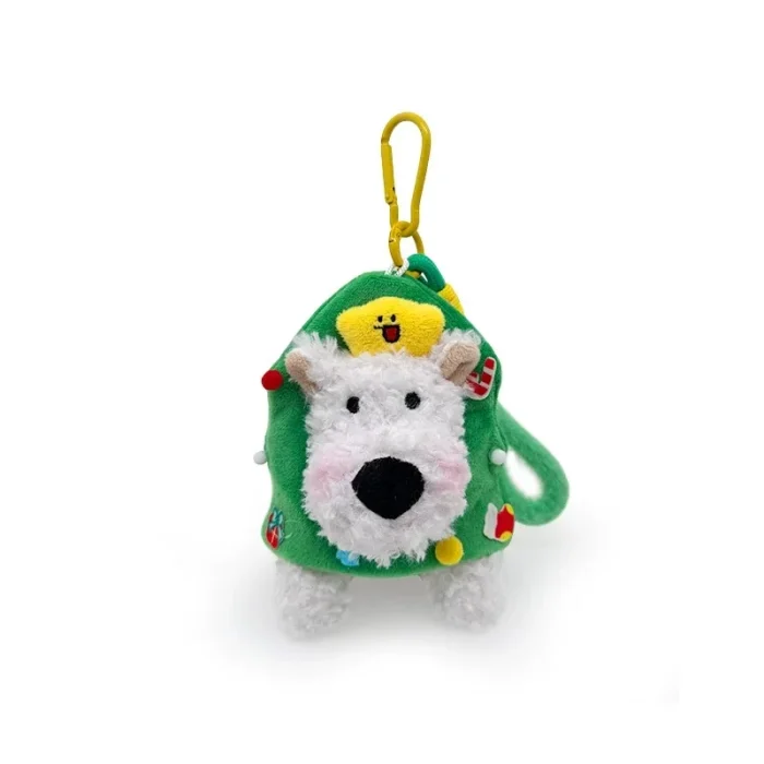 New Year Christmas Gift West Highland White Terrier Plush Pendant Bag Cotton Keychain Creative Puppy Doll Keychain Toy - Image 1