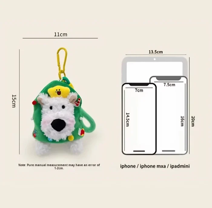 New Year Christmas Gift West Highland White Terrier Plush Pendant Bag Cotton Keychain Creative Puppy Doll Keychain Toy - Image 3