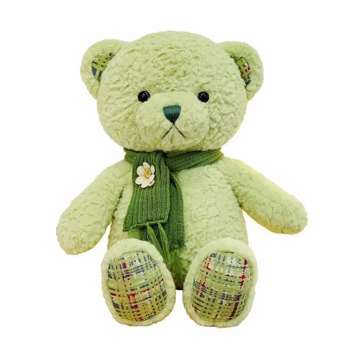 Cute Teddy Bear Wholesale Plush Doll Pillow Soft Stuffed Animal Bear With Scarf Rose Fluffy Toy for Gifts - Image 1