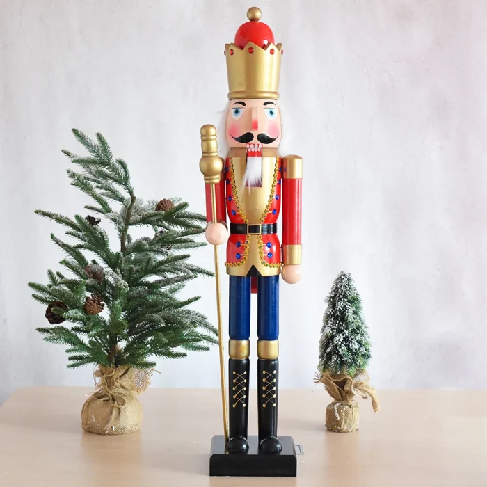 Wholesale Customize Handcraft 90cm 3ft Wooden Nutcracker Ornaments for Outdoor Christmas Decoration - Image 1