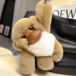 Realistic Rex Rabbit Fur Little Monkey Car Keychain Pendant Cute Ins Realistic Plush Doll Toy for Backpack Party Favors - Image 5